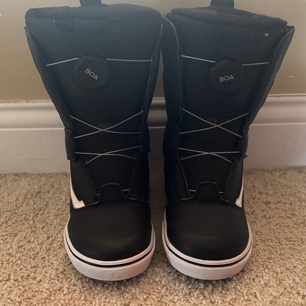 Vans Kids Black and White Snow Boots
